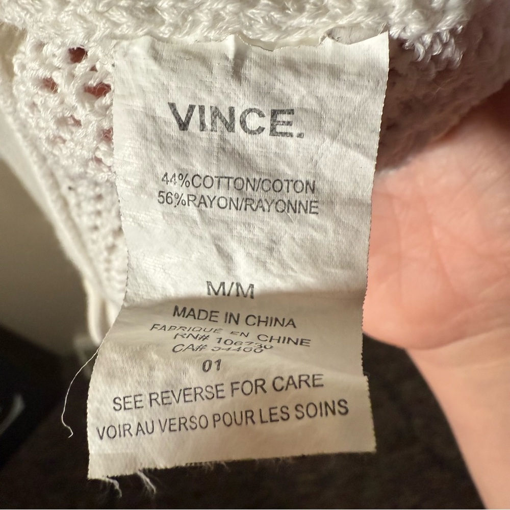 Vince Knit Marled Long Cardigan Optical White Size Medium - Picture 9 of 10